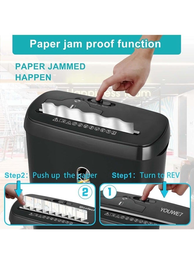 إل&إي آلة تقطيع ورق، 8 ورقات تقطيع شرائح لأقراص CD وبطاقات الائتمان للاستخدام المنزلي والمكتبي، آلة تقطيع مع حماية من الحرارة الزائدة والحمل الزائد، سلة تخزين سعة 1.2 لتر - Image 2