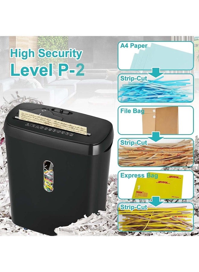 إل&إي آلة تقطيع ورق، 8 ورقات تقطيع شرائح لأقراص CD وبطاقات الائتمان للاستخدام المنزلي والمكتبي، آلة تقطيع مع حماية من الحرارة الزائدة والحمل الزائد، سلة تخزين سعة 1.2 لتر - Image 5