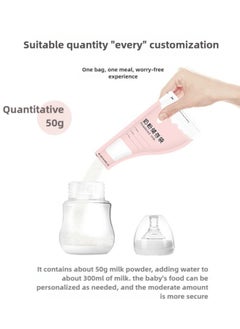 bbet 60Pcs Baby Milk Powder Dispensers, Portable Babies Feeding Milk-Powder Storage Bags, Disposable Food Leakproof Pouches, Formula Containers for Travel, Feeding-Milk Sealed for Newborn Parents Family-Pink  - Image 2