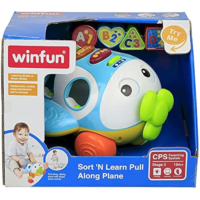 -BABY TOY SORT N LEARN PULL ALONG PLANE - Image 3