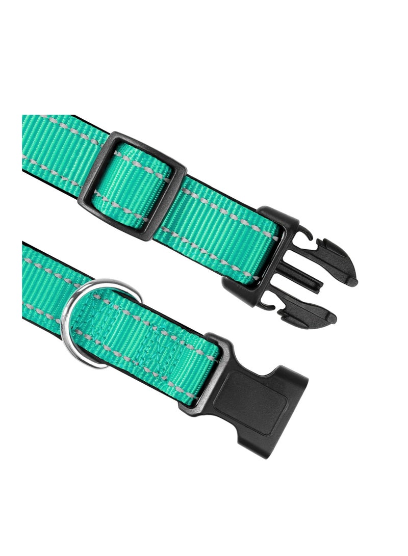 Joytale Joytale Reflective Dog Collar,Soft Neoprene Padded Breathable Nylon Pet Collar Adjustable for Large Dogs,Teal,LARGE  - Image 2