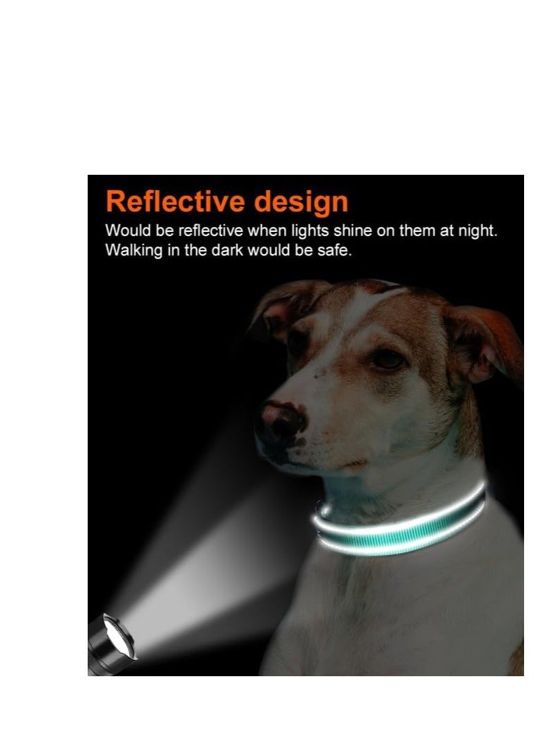 Joytale Joytale Reflective Dog Collar,Soft Neoprene Padded Breathable Nylon Pet Collar Adjustable for Large Dogs,Teal,LARGE  - Image 4
