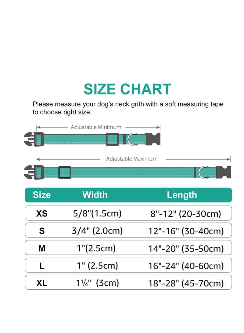Joytale Joytale Reflective Dog Collar,Soft Neoprene Padded Breathable Nylon Pet Collar Adjustable for Large Dogs,Teal,LARGE  - Image 5