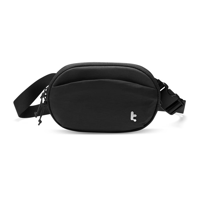 tomtoc 15L Belt Bag Sling Bag with RFID Blocking for Cellphone Passports Cross Body Fanny Pack for Women Men Sling Waist Bags with Adjustable Strap for Travel Walk Black - Image 2