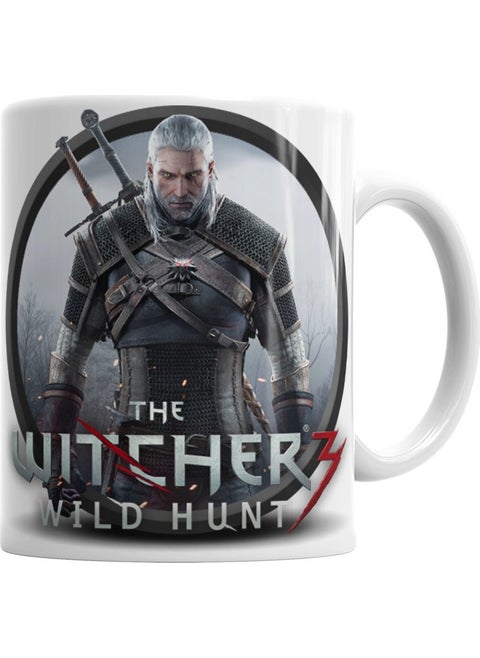 Print Shop Witcher 3 Geralt Wild Hunt T-Shirt Mug Porcelain