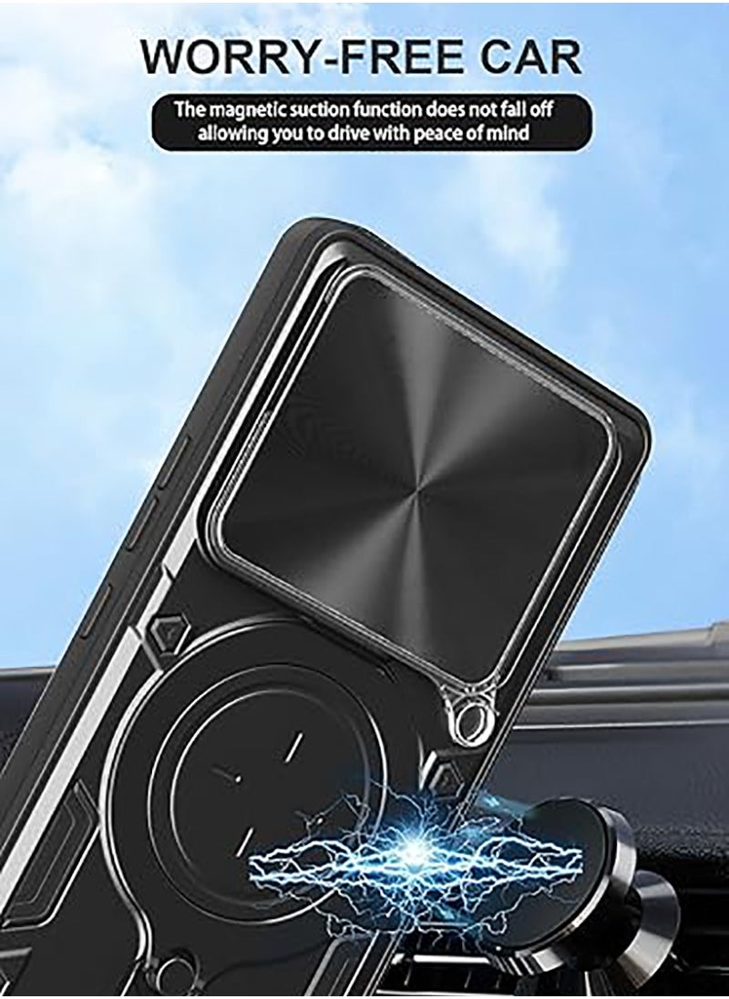 Generic - متوافق مع جراب TECNO pova 6 Pro 5G، مع غطاء عدسة الكاميرا المنزلق. متوافق مع جراب TECNO pova 6 Pro 5G (أسود) - Image 1