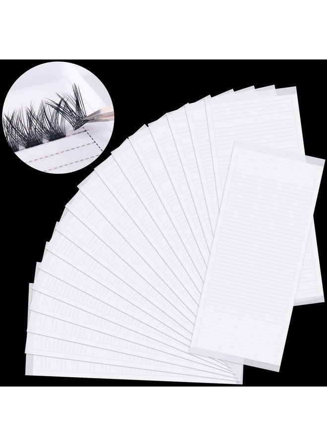 OIIKI False Eyelash Fans Paper Tape 1000Pcs, Double Sided Adhesive Eyelash Fan Tape Holder Sticky Lash Strip, Eyelash Extensions Storage Tape Fast Fan Tapes - Image 2