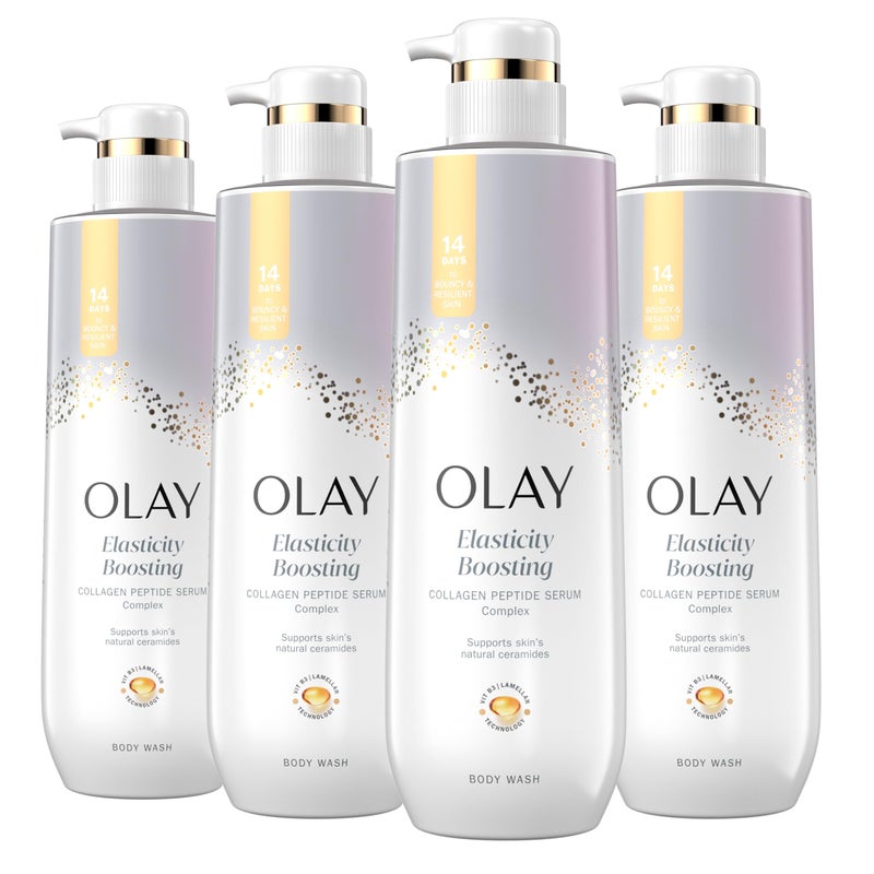 Olay غسول الجسم أولاي للتنظيف والتقوية للنساء مع الكولاجين وفيتامين ب3، 20 أونصة سائلة (عبوة من 4) - Image 1