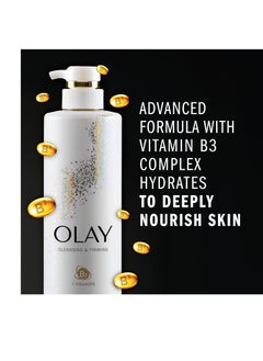Olay Olay Cleansing & Firming Body Wash for Women with Collagen and Vitamin B3, 20 fl oz (Pack of 4)  - Image 3