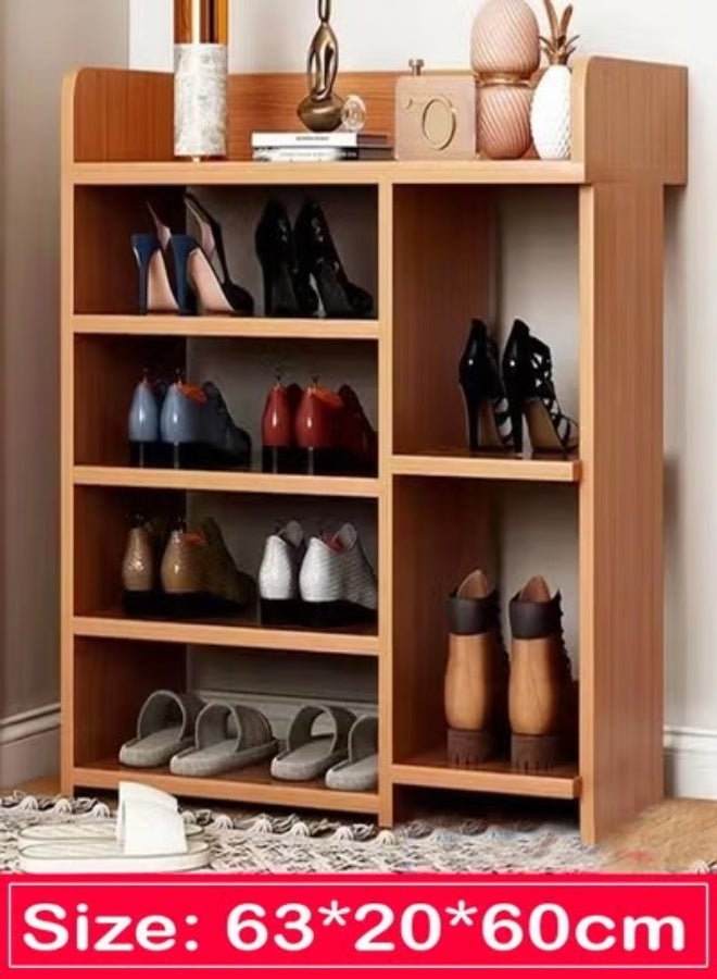 C&C Home Multi-Tier Wooden Shoe Rack Organizer for Entryway Hallway Storage Furniture Brown 63 x 20 x 60 cm - Image 4