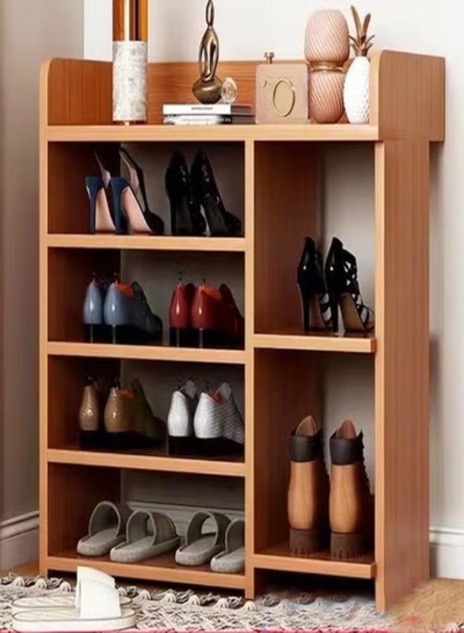 C&C Home Multi-Tier Wooden Shoe Rack Organizer for Entryway Hallway Storage Furniture Brown 63 x 20 x 60 cm - Image 1