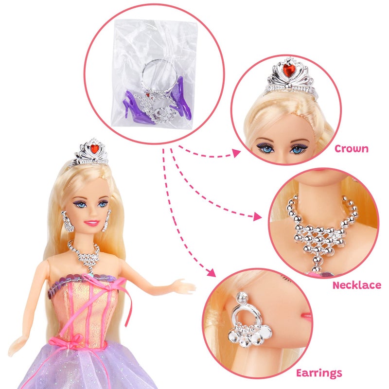 BETTINA Color Changing Unicorn & Princess Doll, Color Change on Whole Unicorn Under Sunshine, 11.5'' Princess Doll Toy, Unicorn Toys with Removable Saddle&Wings - Image 4
