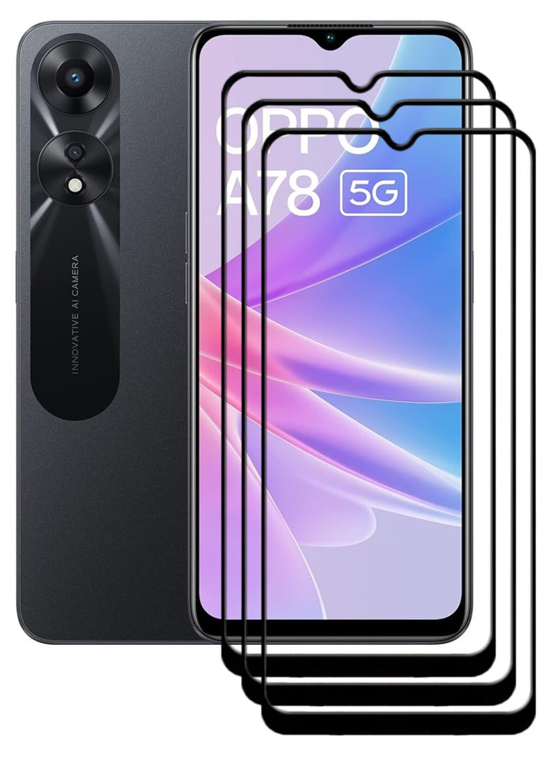 ACLIX 4 Pieces Antistatic ESD Dustproof Premium Quality High Definition Tempered Glass Screen Protector Designed For Oppo A78 - Image 1