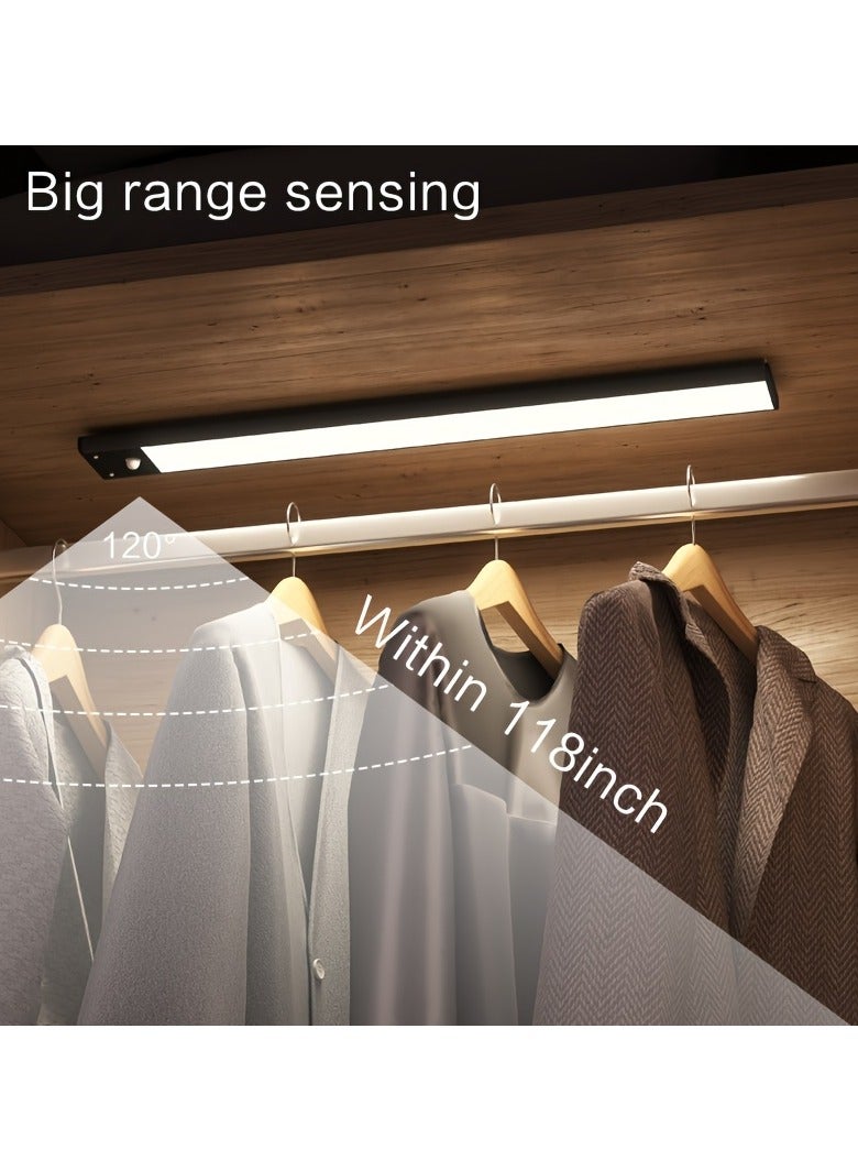 AROAQ 2pcs LED Motion Sensor Cabinet Light, Under Counter Closet Light, Wireless USB Charging Kitchen Night Light, Battery Powered Lamp, Wardrobe and Cabinet Unification Light - Image 2