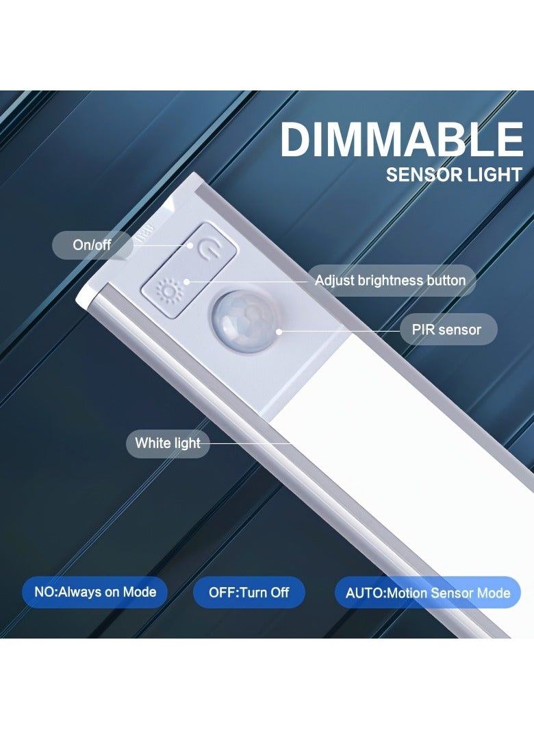 AROAQ 2pcs LED Motion Sensor Cabinet Light, Under Counter Closet Light, Wireless USB Charging Kitchen Night Light, Battery Powered Lamp, Wardrobe and Cabinet Unification Light - Image 3