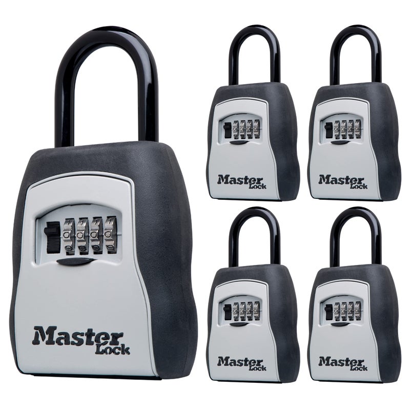 Master Lock Key Lock Box with Code, Outdoor Lock Box for Realtors, Property Managers and Landlords, Ideal for Short-Term Rentals, Key Safe Holds 5 Keys, 5 Pack, 5400EC5 - Image 1