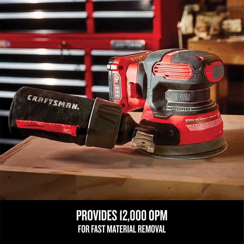 CRAFTSMAN V20 Orbital Sander, Cordless, 12,000 OPM, Bare Tool Only (CMCW220B) - Image 5