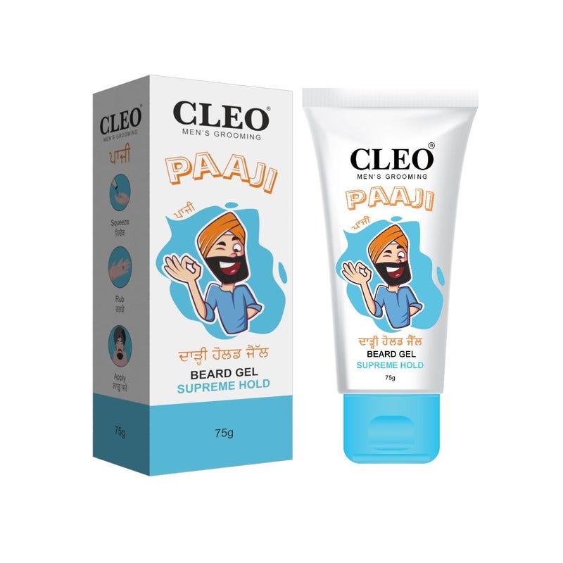 Cleo Paaji Beard Gel  Supreme Hold  Control Frizz  Effortless Beard Styling  Enchance Beard Shine  75g - Image 1