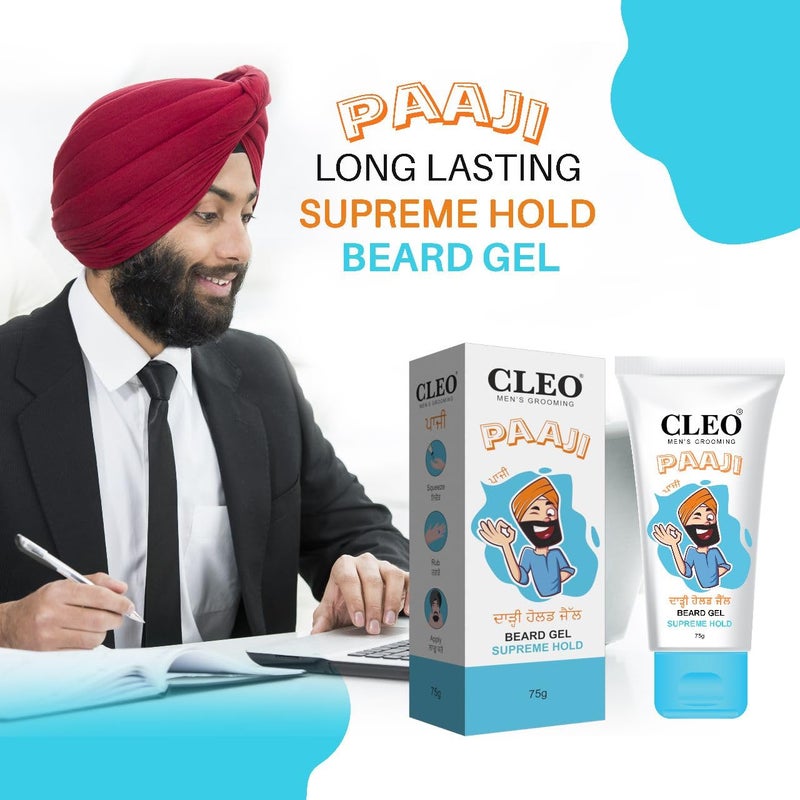 Cleo Paaji Beard Gel  Supreme Hold  Control Frizz  Effortless Beard Styling  Enchance Beard Shine  75g - Image 3