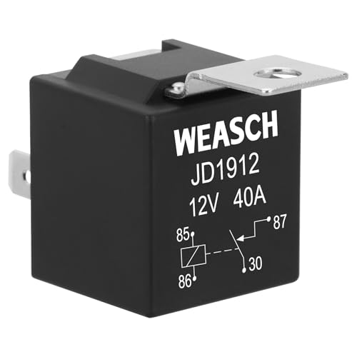 Weasch 2 Pack JD1912 Car Relay, 12V 40A, 4 Pins SPST, Automotive Switches and Starters, Waterproof Relay for Boat Tractor Truck Motorcycle (2) - Image 2