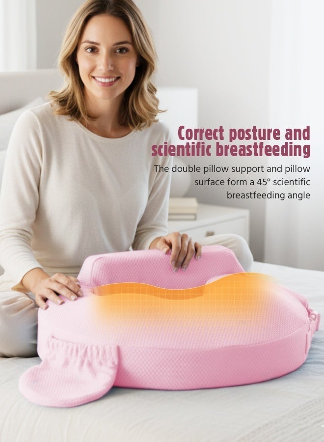 Soft Touch Nursing Pillow for Breastfeeding, Baby Nursing Pillow, Baby Feeding Pillow with Adjustable Waist Strap and Removable Pillowcase, Essential Ergonomic Support for Mom and Baby, Baby Essentials for Newborn - Image 4