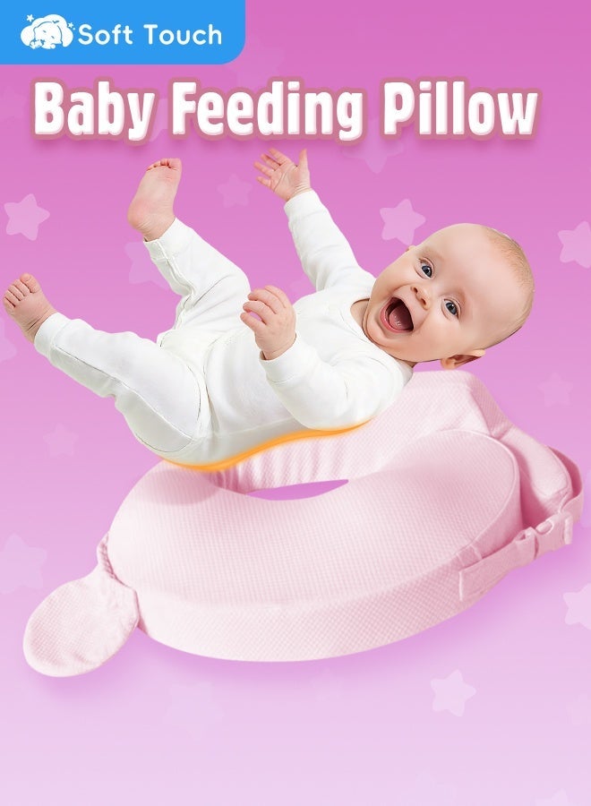 Soft Touch Nursing Pillow for Breastfeeding, Baby Nursing Pillow, Baby Feeding Pillow with Adjustable Waist Strap and Removable Pillowcase, Essential Ergonomic Support for Mom and Baby, Baby Essentials for Newborn - Image 1