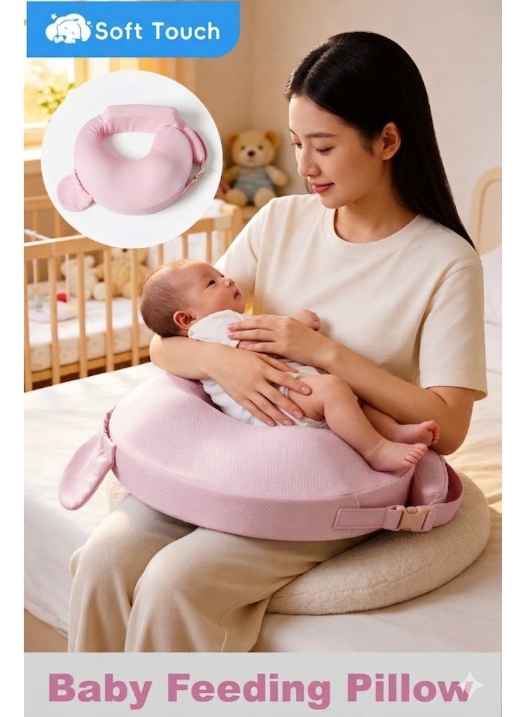 Soft Touch Nursing Pillow for Breastfeeding, Baby Nursing Pillow, Baby Feeding Pillow with Adjustable Waist Strap and Removable Pillowcase, Essential Ergonomic Support for Mom and Baby, Baby Essentials for Newborn - Image 1