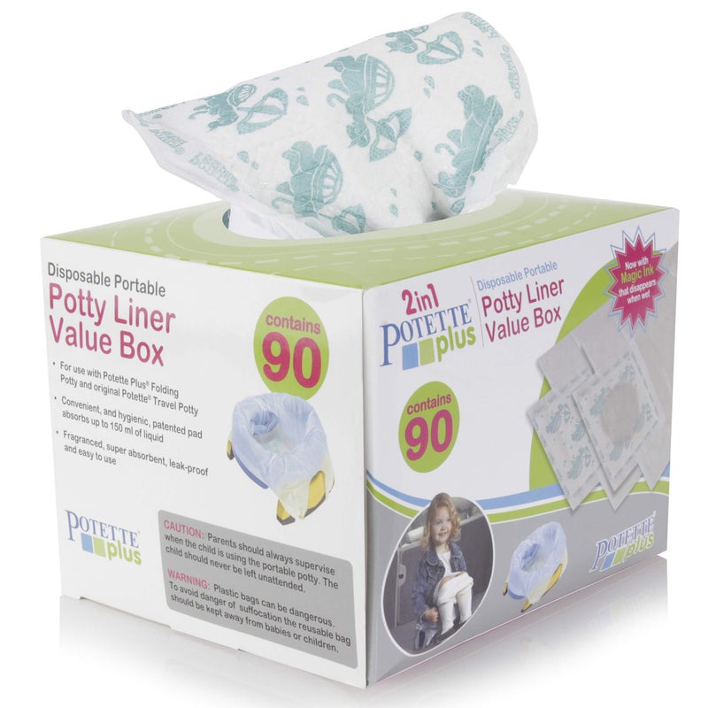 Kalencom Potette Plus Potty Seat Liners with Magic Disappearing Ink Value Box - 90 Liners - Image 1