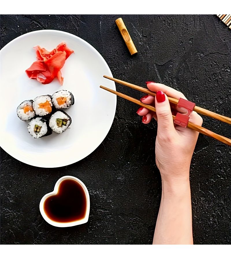 Assorted Training Chopstick Holders Lightweight Non Slip Reusable Dishwasher Safe Plastic Red Blue - Image 4
