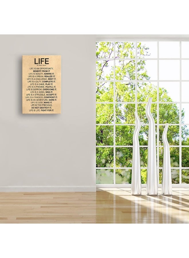 Busmko Life Poem by Quotes Wall Art Framed Inspirational Quotes Poster Office Decor Modern Vintage Canvas Motivational Pictures Prints Framed (16x24 inch) - Image 3