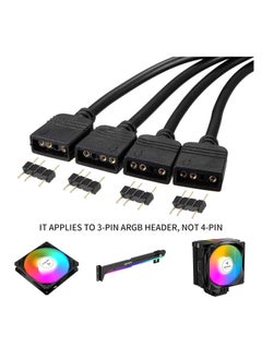 Excefore 5V 3Pin Addressable RGB 1 to 4 Splitter Cable, Y-Shaped ARGB Fan Connector and Pc Led Strip Extension Cable, Equipped with 8 Male pins, 53ARGB (2 Pack)  - Image 5