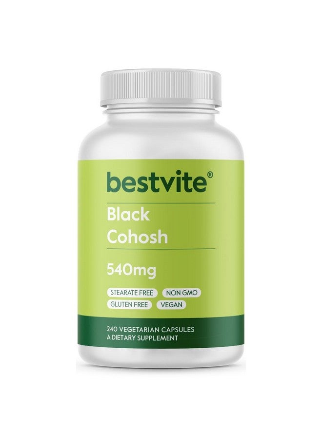 BESTVITE Black Cohosh 540mg (240 Vegetarian Capsules) - No Stearates - No Fillers - Vegan - Non GMO - Gluten Free - Image 1