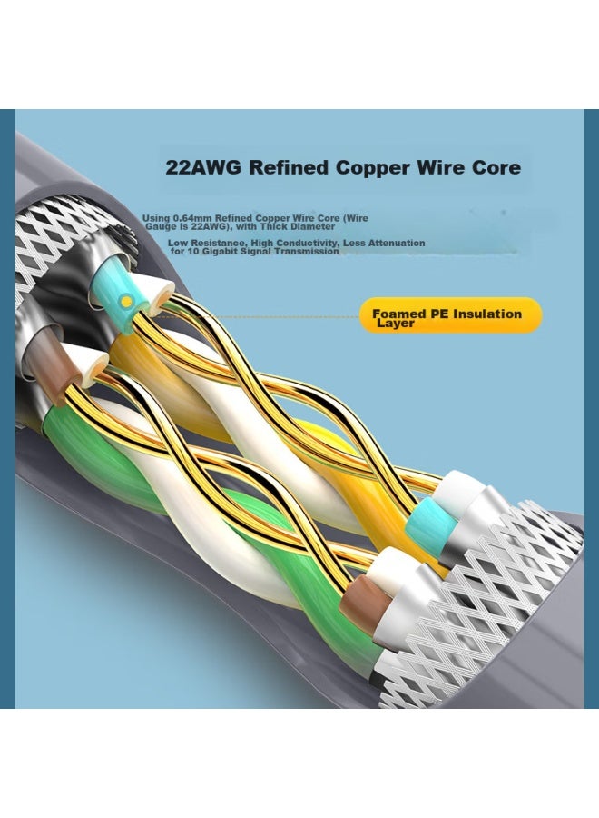 CHOSEAL Akihabara Cat8 Double-shielded Engineering Network Cable Cat8 Pure Copper 10gbps High-speed Home Network Box Cable, Gray, 50 Meters, Qs2680at50 - Image 5