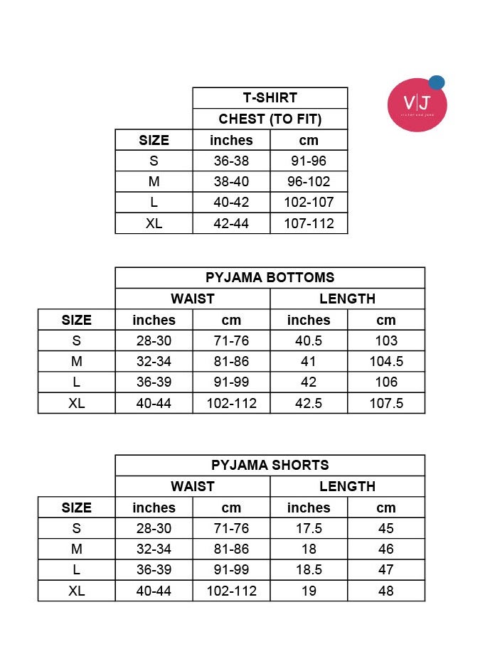 victor and jane - Men's Cotton Pyjama Sets with Round Neck T-shirt in Grey and Black long pants - Image 1