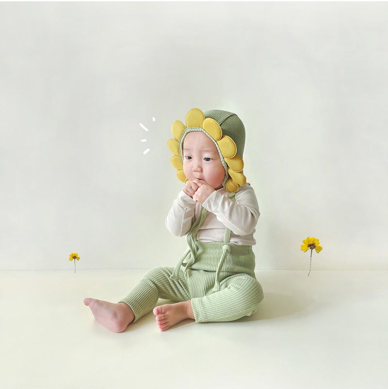 25 Spring New Korean Version Of Children'S Suspenders Ins Baby High Elastic Pp Pants Children'S Leggings Hat Suit - Image 1