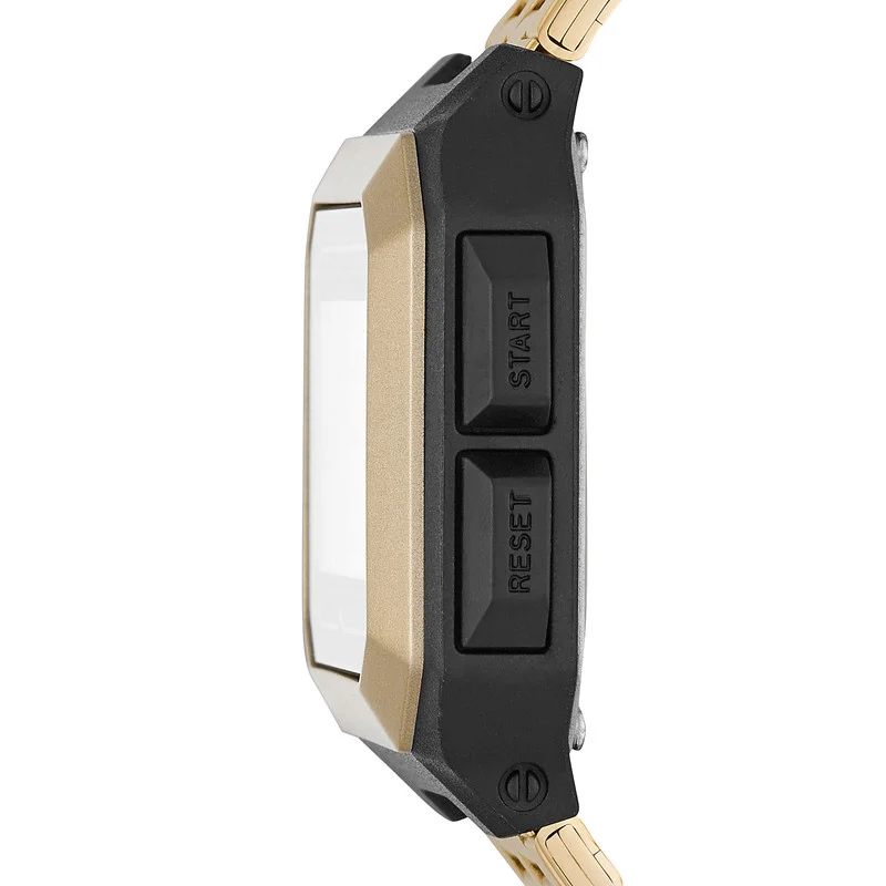 PUMA Digital Quartz Watch for Men With Gold Stainless Steel Band- 5 ATM - PU P5016