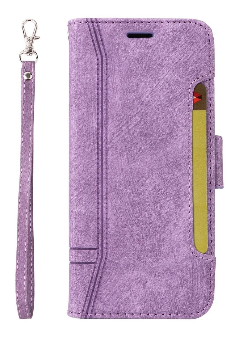 Suteni Flip Cover Card Slots Leather Phone Case for Samsung - Image 1