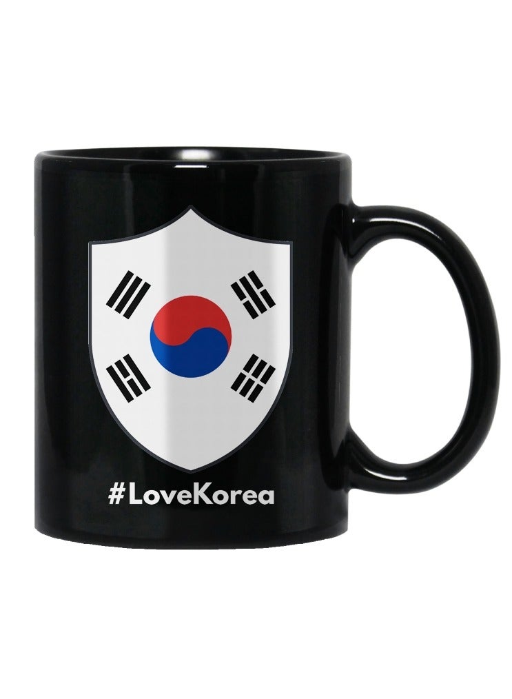 إم إي سي أحب كوريا كوب قهوة مطبوع بتصميم مطبوع على كلا الجانبين، بمقبض أسود بالكامل سعة 11 أونصة - Image 2