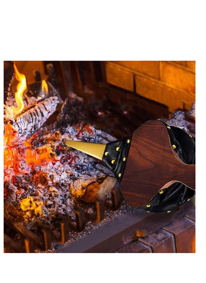 SYOSI - 15.5"x 6.69" Composite Wood Fireplace Bellows - Barbecue Wood Air Blower-Large Wood Air Blower for Outdoor Fire Pit,BBQ, Indoor Stove Accessories (Composite Wood) - Image 1