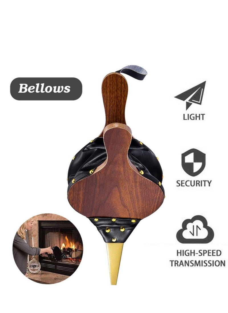 SYOSI - 15.5"x 6.69" Composite Wood Fireplace Bellows - Barbecue Wood Air Blower-Large Wood Air Blower for Outdoor Fire Pit,BBQ, Indoor Stove Accessories (Composite Wood) - Image 1