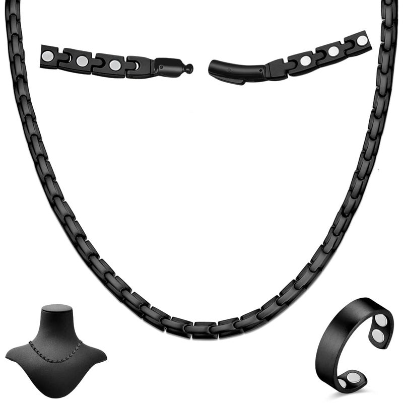 Cigmag Magnetic Necklace - Titanium Necklace for Men Women Stainless Steel Ultra Strength Magnets - with Adjustable Sizing Tool and Present Box - Image 1