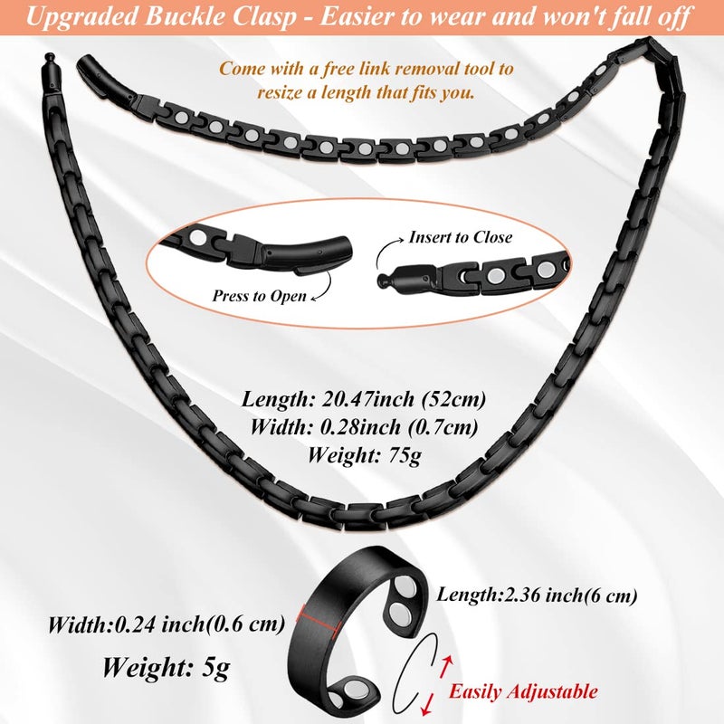 Cigmag Magnetic Necklace - Titanium Necklace for Men Women Stainless Steel Ultra Strength Magnets - with Adjustable Sizing Tool and Present Box - Image 4
