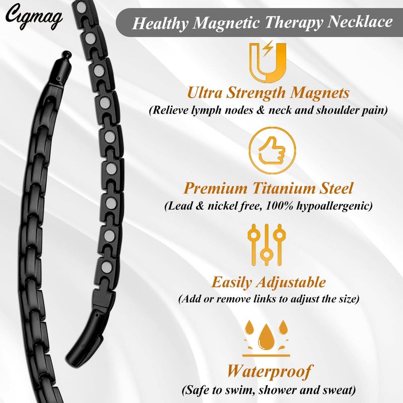 Cigmag Magnetic Necklace - Titanium Necklace for Men Women Stainless Steel Ultra Strength Magnets - with Adjustable Sizing Tool and Present Box - Image 3