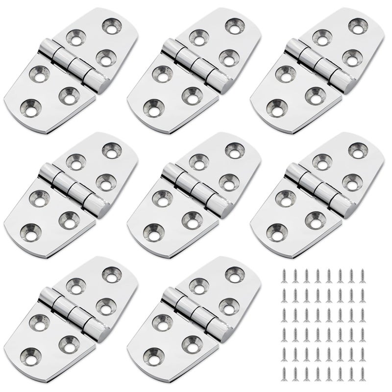 ORLANG 316 Stainless Steel Boat Hatch Hinges3 inch x 112 inch 76 x 38mm Polished Marine HingeMarine Boat Hatch Heavy Duty Hinges with Screwsfor Boats Yachts Doors DeckWindows Cabinets 8 Pack - Image 2