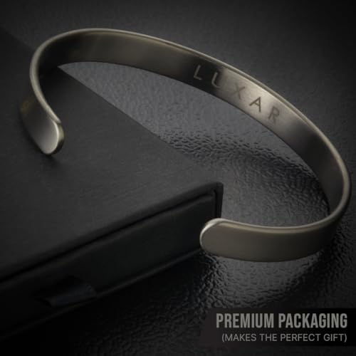 LUXAR men's titanium cuff bracelet | Solid titanium minimalist bracelet designed for men | Available in medium and large sizes | Explore the world of Luxar (Brushed Titanium | Large) - Image 4