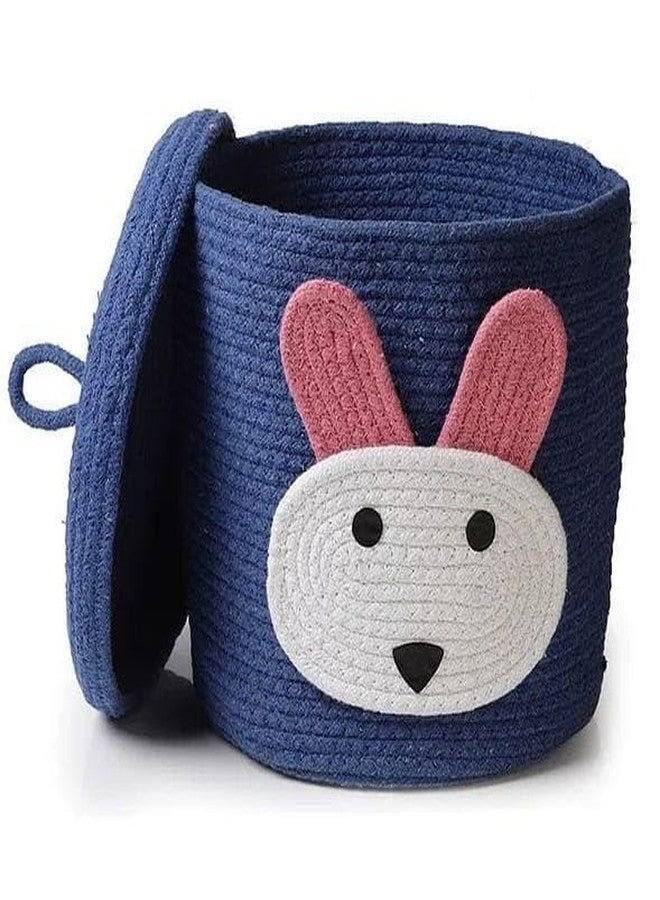 Rosslyn Kids Lid Basket with Beautiful Characters - Rope Storage Basket for Baby Diaper, Stuffed Animal Storage Bin Rope Basket for Kids Toy - Baby Laundry Baskets with lid - Cute Face - Image 1