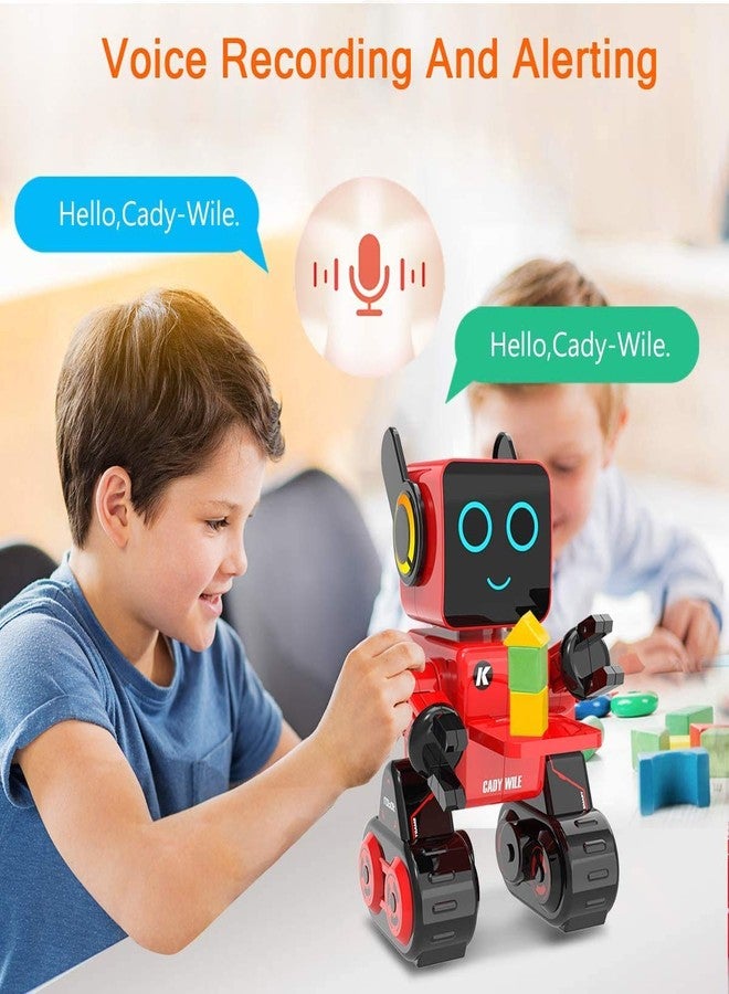HBUDS Robots for Kids, Remote Control Robot Toy Intelligent Interactive Robot LED Light Speaks Dance Moves Built-in Coin Bank Programmable Rechargeable RC Robot Kit (Red) - Image 2