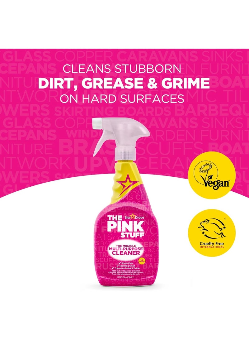 The Pink Stuff Miracle Multi Purpose Cleaner Spray 750ml Pack of 3 | Multi Surface Grease & Grime Remover | All Purpose Hard Surface Cleaner for Kitchen Bathroom Glass Tiles - Image 2