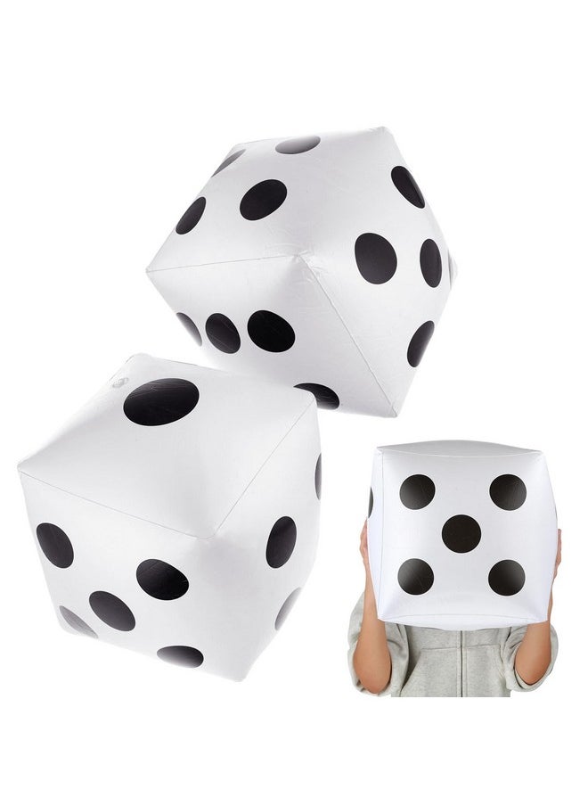 Prasacco Inflatable Dice Giant Dice Jumbo Dice Big Dice Large Dice Balloons Huge Dice For Pool Games Lawn Games Party Favour, 2 Pcs, 30Cm, White  - Image 1