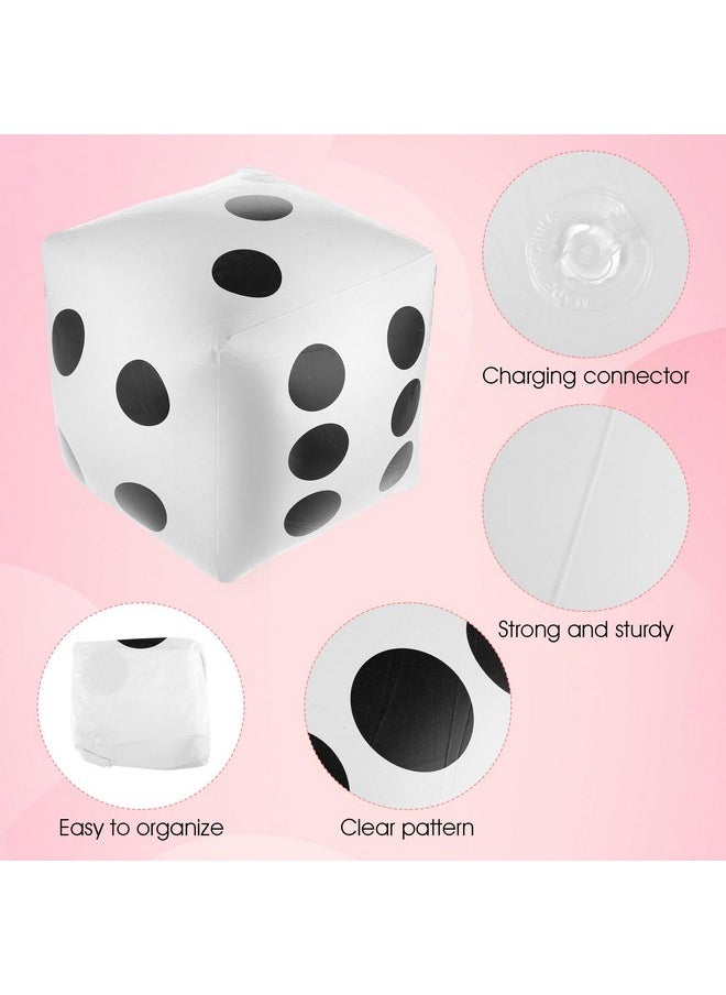Prasacco Inflatable Dice Giant Dice Jumbo Dice Big Dice Large Dice Balloons Huge Dice For Pool Games Lawn Games Party Favour, 2 Pcs, 30Cm, White  - Image 3